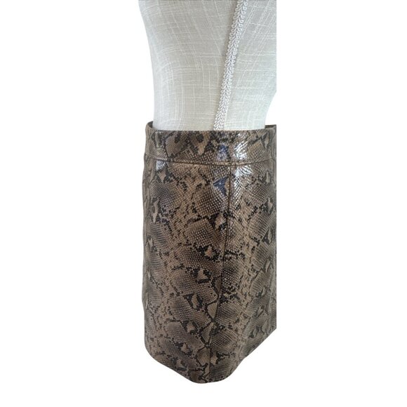 Blanknyc Brown & Black Snake Print Faux Leather Mini Skirt Size 31 - Picture 4 of 9